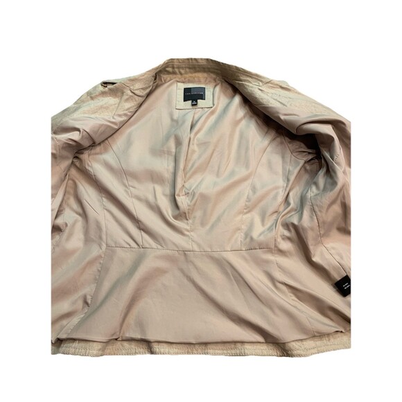 Vintage The Limited Linen Blazer Jacket Medium Career Khaki Epaulettes Peplum - Picture 9 of 14